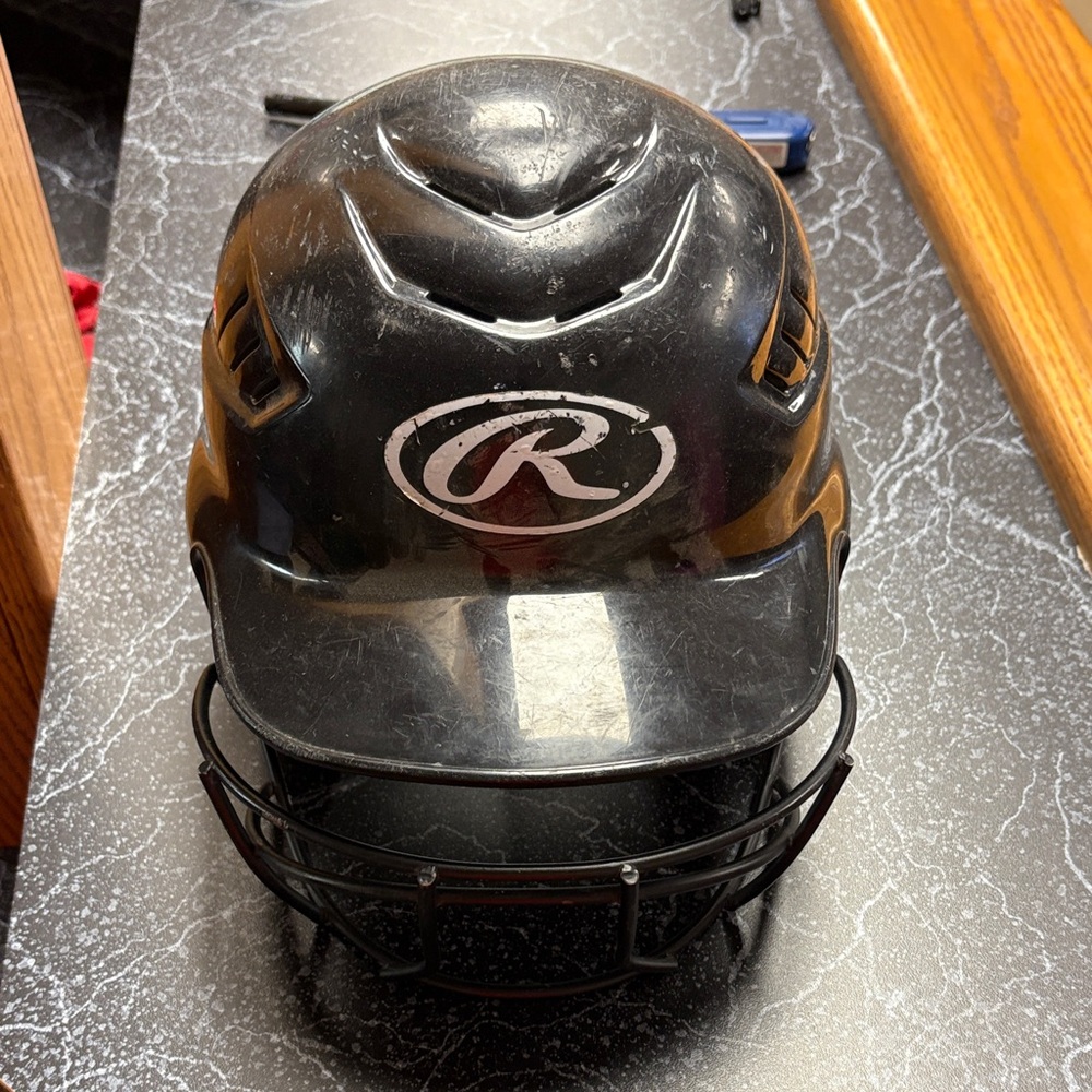 Rawlings Black Sports Helmet with Face Guard